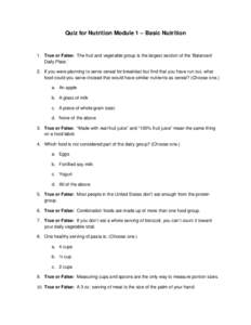 Microsoft Word - Quiz for Nutrition Module 1.doc