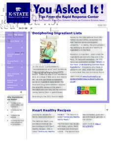 Kansas State University Research & Extension Newsletter Title October 2012