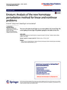 Erratum: Analysis of the new homotopy perturbation method for linear and nonlinear problems