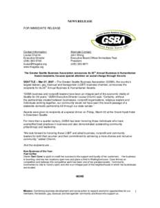 Microsoft Word - NEWS RELEASE_GSBA 26th AnnualAwards_Recipients[removed]doc