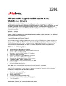 IMM and IMM2 Support on IBM System x and BladeCenter Servers