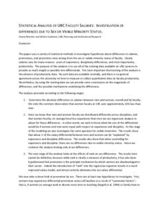Knowledge / Titles / Biology of gender / Socioeconomics / Data analysis / Professor / Glass ceiling / University of British Columbia / Sex differences in humans / Education / Academia / Gender studies