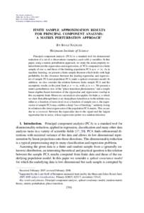 Finite sample approximation results for principal component analysis: a matrix perturbation approach