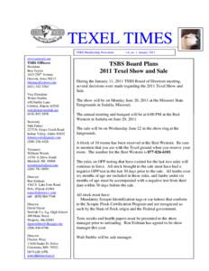 TEXEL TIMES TSBS Membership Newsletter v.8, no. 1 Januarywww.usatexels.org