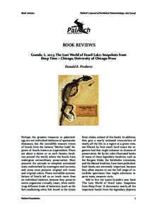 Book reviews  PalArch’s Journal of Vertebrate Palaeontology, BOOK REVIEWS Grande, LThe Lost World of Fossil Lake: Snapshots from
