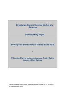 Directorate General Internal Market and Services Staff Working Paper  EU Response to the Financial Stability Board (FSB)