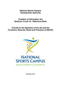 National Sports Campus Development Authority Freedom of Information Act Sections 15 and 16 - Reference Book