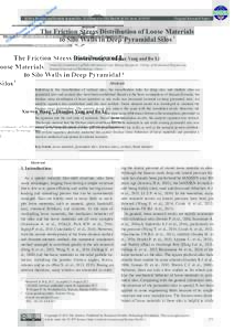 KONA Powder and Particle Journal No–282/Doi:kona  Original Research Paper The Friction Stress Distribution of Loose Materials to Silo Walls in Deep Pyramidal Silos †