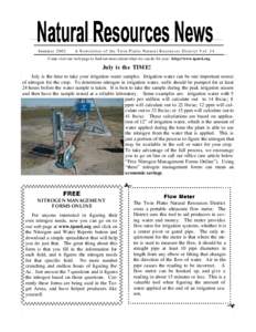 SummerA Newsletter of the Twin Platte Natural Resources District Vol. 14 Come visit our web page to find out more about what we can do for you: http://www.tpnrd.org