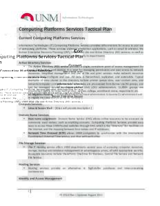  	  	   	      Computing	  Platforms	  Services	  Tactical	  Plan	  