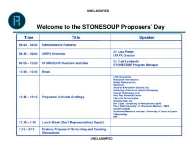 Microsoft PowerPoint[removed]Stonesoup Proposer's Day Brief final-with vendor list �rl