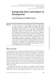 & Oxford University Press and Community Development Journal[removed]All rights reserved. For permissions, please email: [removed] doi:[removed]cdj/bsp002 Advance Access publication 4 March 2009