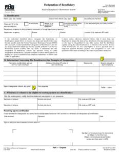 Print Form  Designation of Beneficiary Save Form Federal Employees