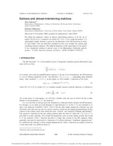 JOURNAL OF MATHEMATICAL PHYSICS  VOLUME 42, NUMBER 8 AUGUST 2001
