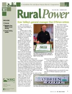 A newsletter for and about Kansas Electric Cooperatives  RuralPower Vol . LVXI, No. 4  Inside