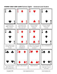 Playing card / Tarot / Shuffling / Copyright law of the United States / Joker
