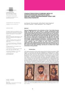 Characterization of binding media in Egyptian Romano portraits using enzyme-linked immunosorbant assay and mass spectrometry