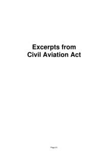 Excerpts from Civil Aviation Act Page 81  CASA’s functions
