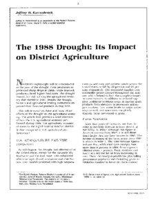 The 1988 Drought: Its Impact on District Agrriculture