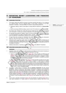 Handbook for regulated financial services businesses Part 1: Section 8 - Reporting Money Laundering and Financing of Terrorism 8  REPORTING MONEY LAUNDERING AND FINANCING