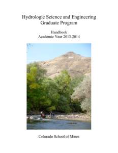 Hydrologic Science and Engineering Graduate Program Handbook Academic Year[removed]Colorado School of Mines