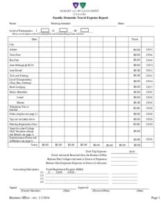 Microsoft Word - Faculty Domestic Travel Expense Report.doc