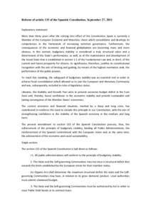 PROPOSED AMENDMENT TO SECTION 135 OF THE SPANISH CONSTITUTION, ADOPTED BY THE PLENARY SITTING OF THE CONGRESS OF DEPUTIES, PURSUANT TO THE PROCEDURE REFERRED IN SECTION 150 OF THE STANDING ORDERS OF THE CONGRESS