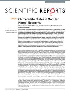 www.nature.com/scientificreports  OPEN Chimera-like States in Modular Neural Networks