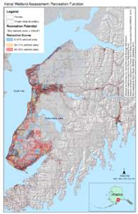 Hillshade and Parcels from Kenai Peninsula Borough GIS division. Wetland mapping polygons from Kenai Watershed Forum. Wetland functional assessment by Homer Soil & Water Conservation District (HSWCD), 2014. Map prepared 