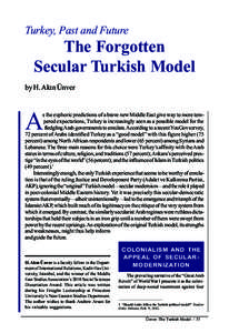 Turkey, Past and Future  The Forgotten Secular Turkish Model by H. Akøn Ünver