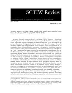 SCTIW Review Journal of the Society for Contemporary Thought and the Islamicate World ISSN: September 29, 2015