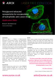 Poly(glycerol sebacate) nanopar�cles for encapsula�on of hydrophobic an�-cancer drugs Applica�on Note Bruno G. De Geest et al.