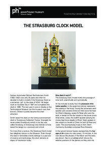 THE STRASBURG CLOCK MODEL  Sydney clockmaker Richard Bartholomew Smith