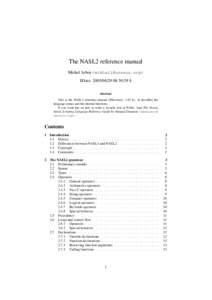 The NASL2 reference manual Michel Arboi <mikhail@nessus.org> $Date: 2005/04/29 08:50:59 $ Abstract This is the NASL2 reference manual ($Revision: 1.65 $). It describes the language syntax and the internal functions.