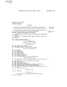 PUBLIC LAW 113–79—FEB. 7, [removed]STAT. 649 Public Law 113–79 113th Congress