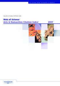 Source Publication for: Web of Science® Arts & Humanities Citation Index® 2007