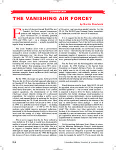 COMMENTARY  THE VANISHING AIR FORCE? by Mar tin Shadwick  F