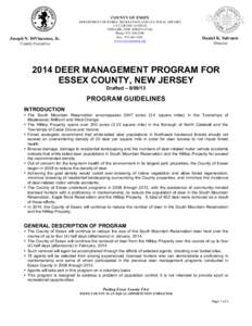 COUNTY OF ESSEX  Joseph N. DiVincenzo, Jr. County Executive  DEPARTMENT OF PARKS, RECREATION AND CULTURAL AFFAIRS