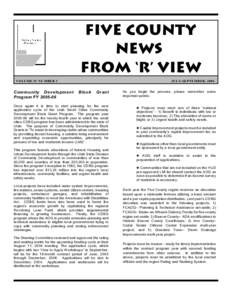 FIVE COUNTY NEWS FROM ‘R’ VIEW VOLUME IV NUMBER 3  JULY-SEPTEMBER, 2004