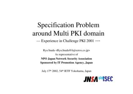 Specification Problem  around Multi PKI domain