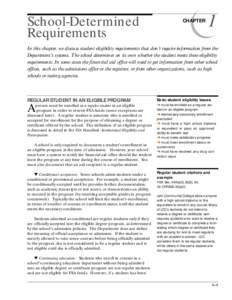 School-Determined Requirements CHAPTER  1