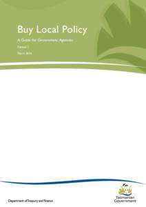Buy Local Policy A Guide for Government Agencies Version 2 March 2016  Title: Buy Local Policy: A Guide for Government Agencies