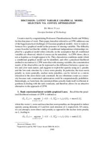 Discussion: Latent variable graphical model selection via convex optimization
