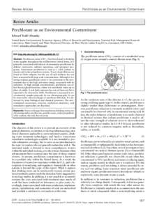 Perchlorate as an Environmental Contaminant