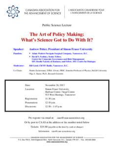 Microsoft Word - Public Science Lecture - The Art of Making Policy.