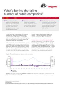 What’s behind the falling number of public companies? Vanguard Research Note | November 2017 ■ The number of publicly