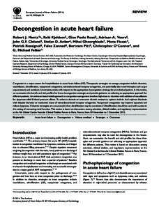 REVIEW  European Journal of Heart Failure[removed]doi:[removed]ejhf.74  Decongestion in acute heart failure