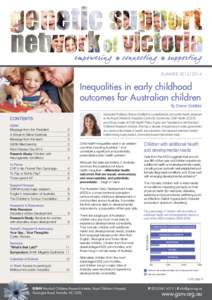 SummerInequalities in early childhood outcomes for Australian children  By Sharon Goldfeld