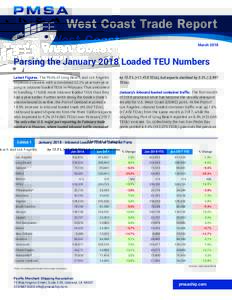 West Coast Trade Report March 2018 Parsing the January 2018 Loaded TEU Numbers Latest Figures. The Ports of Long Beach and Los Angeles impressed viewers with a combined 32.2% year-over-year