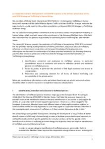 La Strada International NGO platform and GAATW response to the written consultation on the post 2016 Strategy on Trafficking in Human Beings We, members of the La Strada International NGO Platform – United against traf